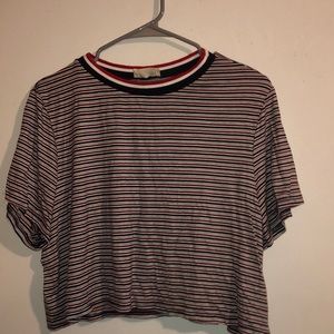 Striped cropped t shirt